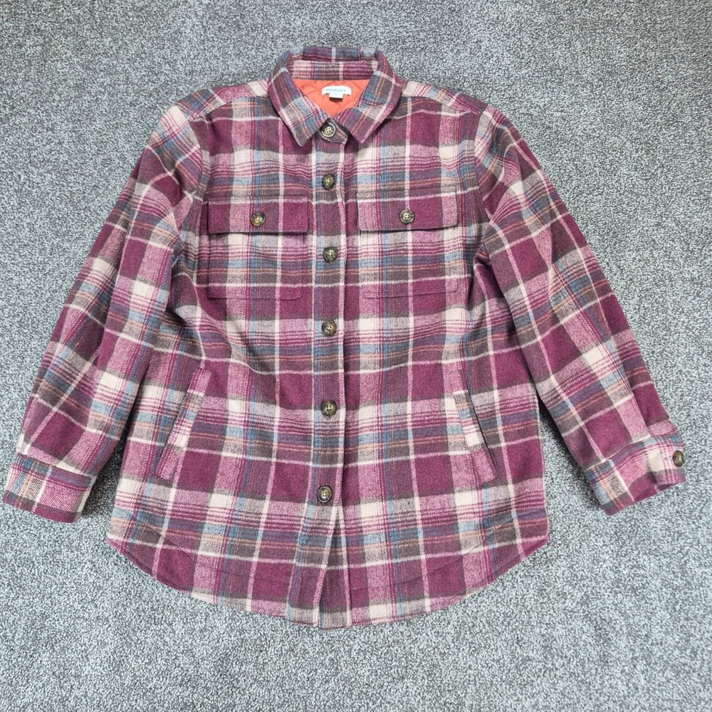 Sundance Plaid Jacket Womens XS Wool Blend Insulated Flannel Shacket